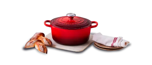 Le Creuset Braadpan Signature Rond 20 cm – Kersenrood (RVS Knop)